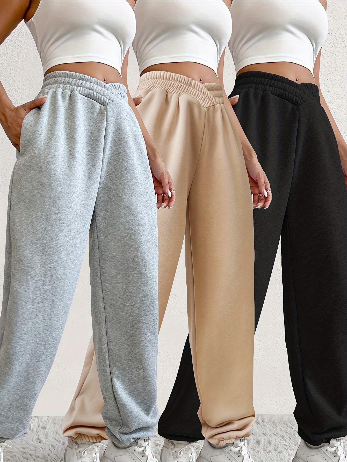 3pcs Women's Casual Jogger Sweatpants