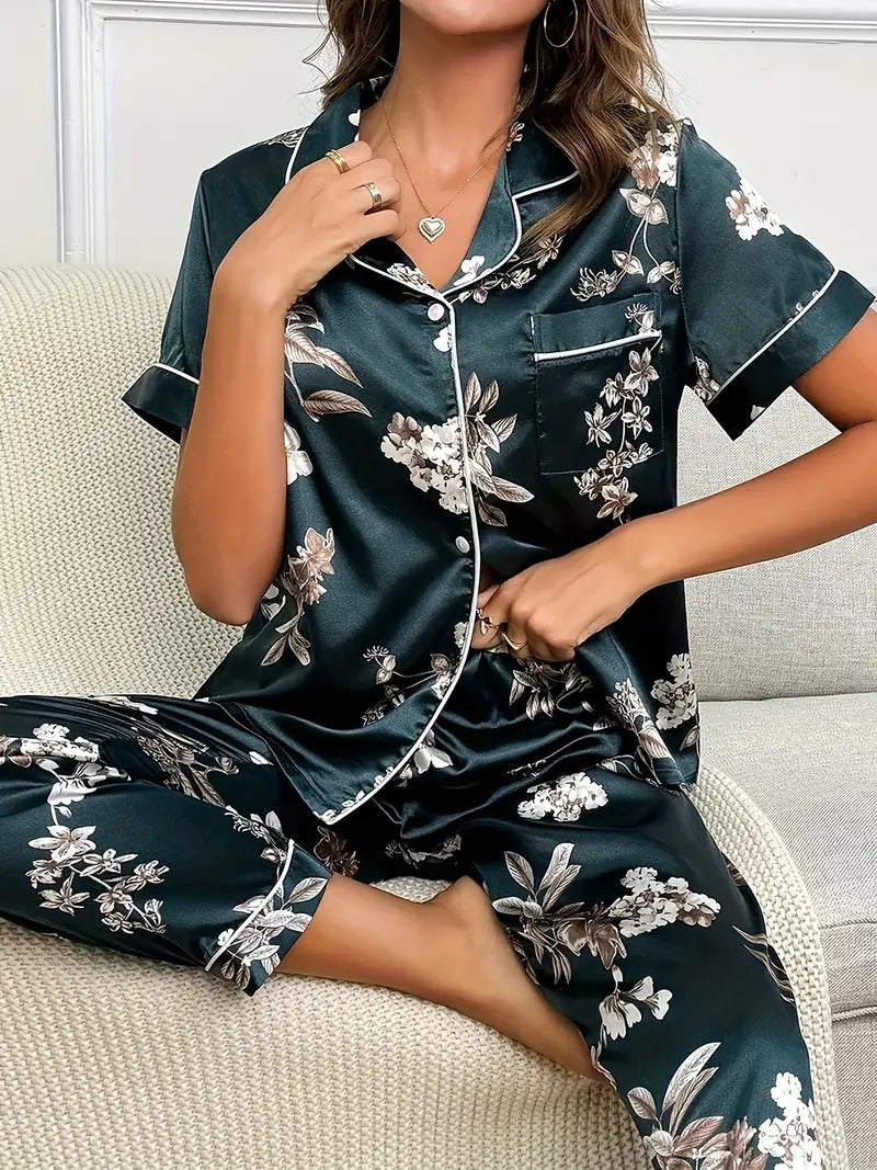 Casual Floral Print Night Suit