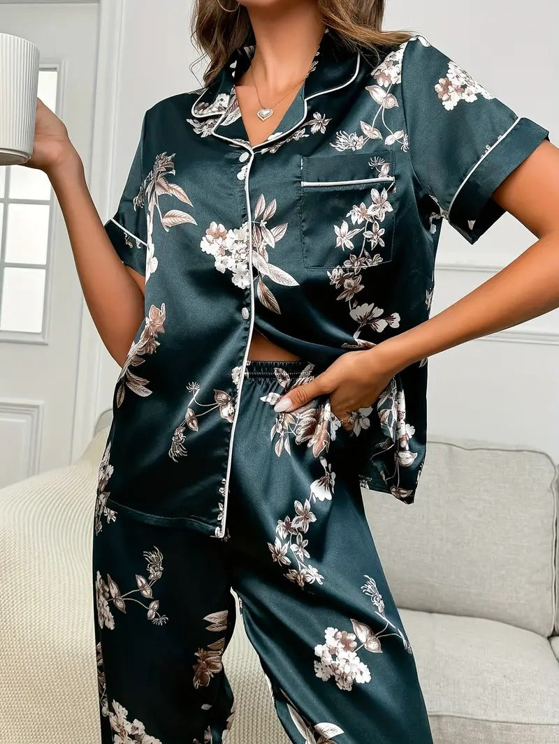 Casual Floral Print Night Suit