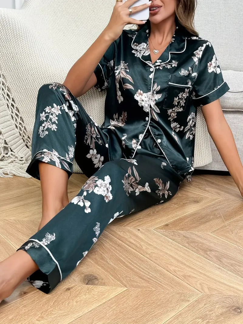 Casual Floral Print Night Suit