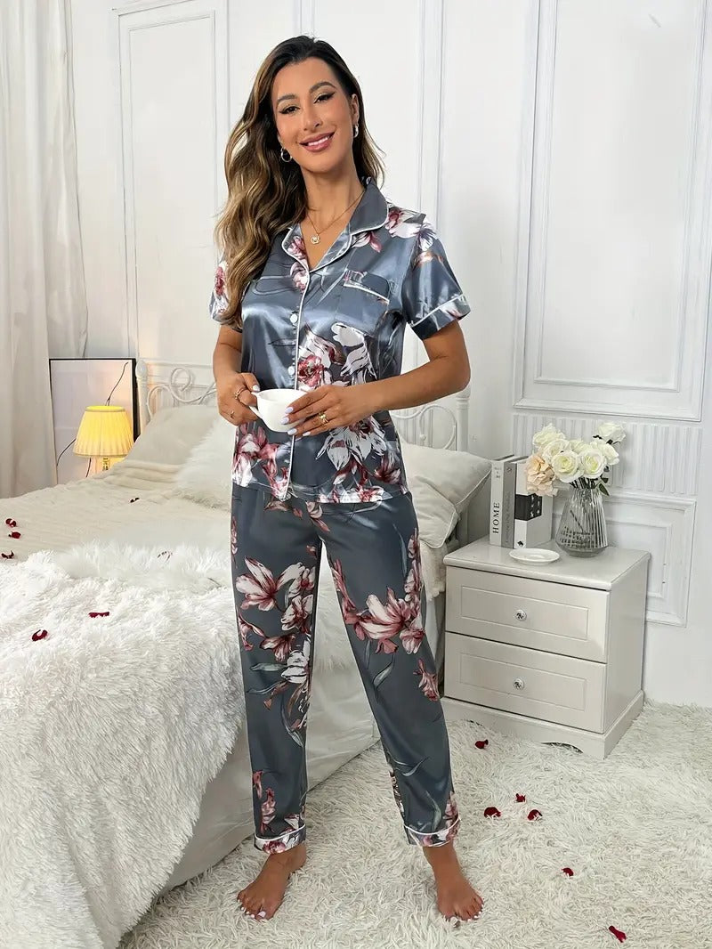 Luxurious Womens Floral Night Suit