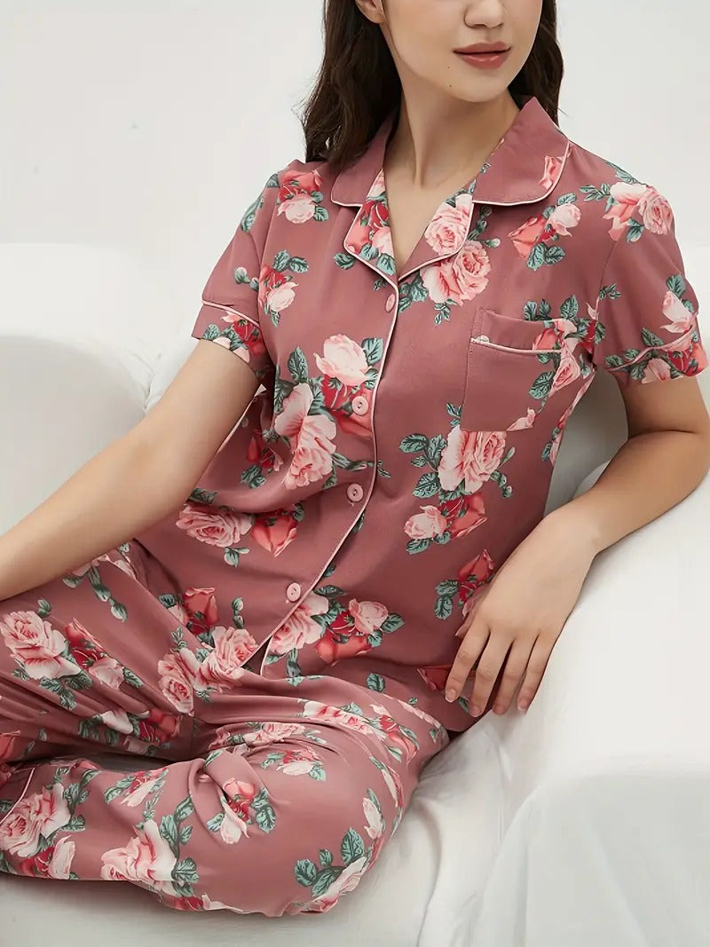 Floral Print Night Suit