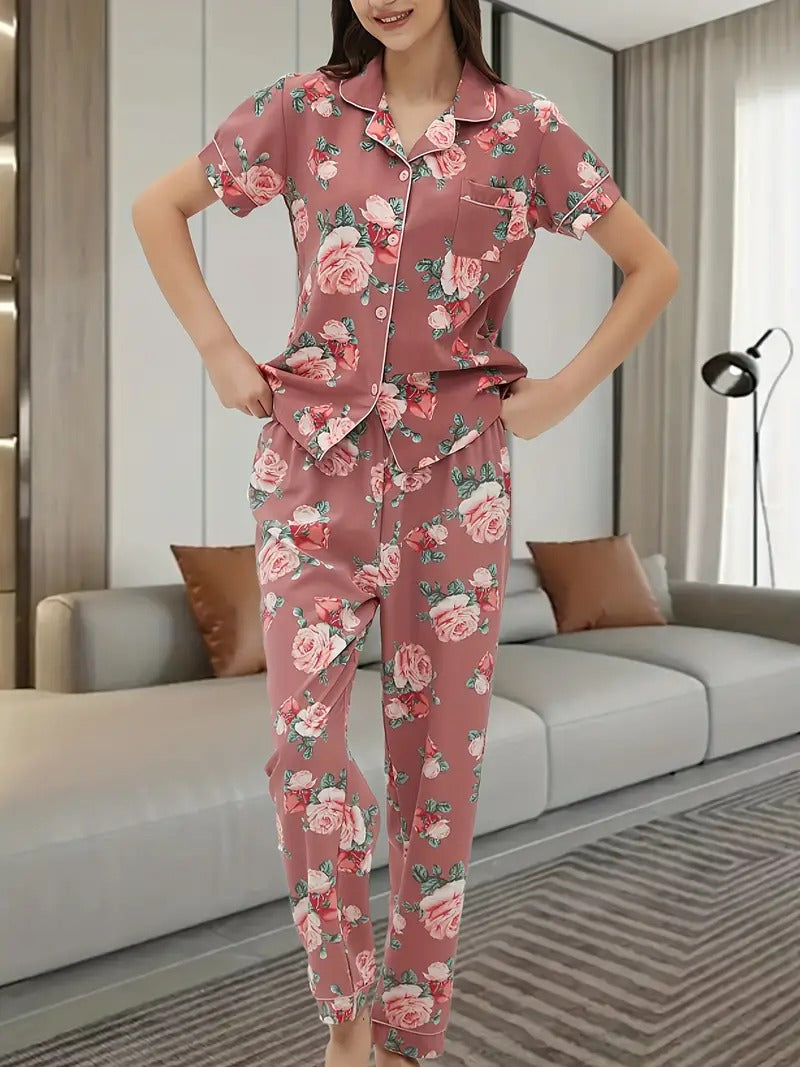 Floral Print Night Suit