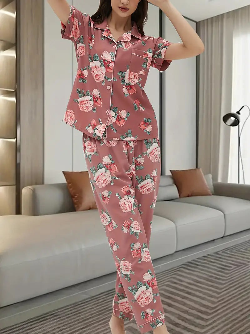 Floral Print Night Suit