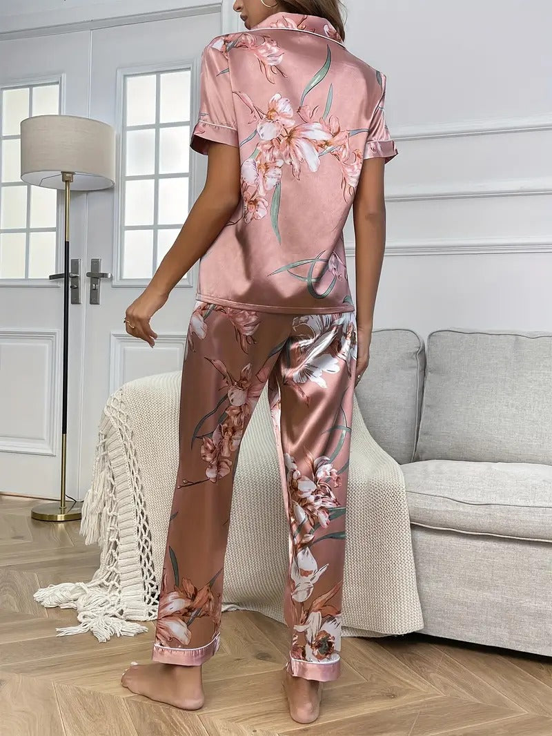 Casual Floral Print Night Suit