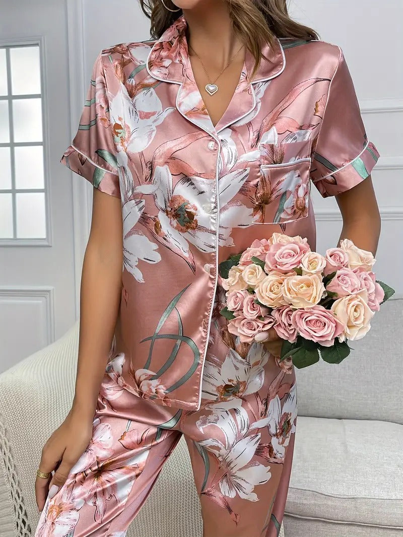 Casual Floral Print Night Suit