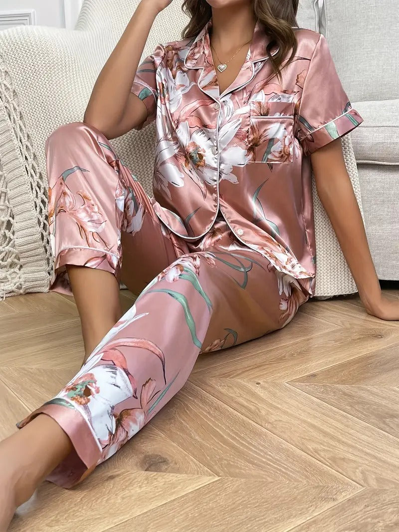 Casual Floral Print Night Suit