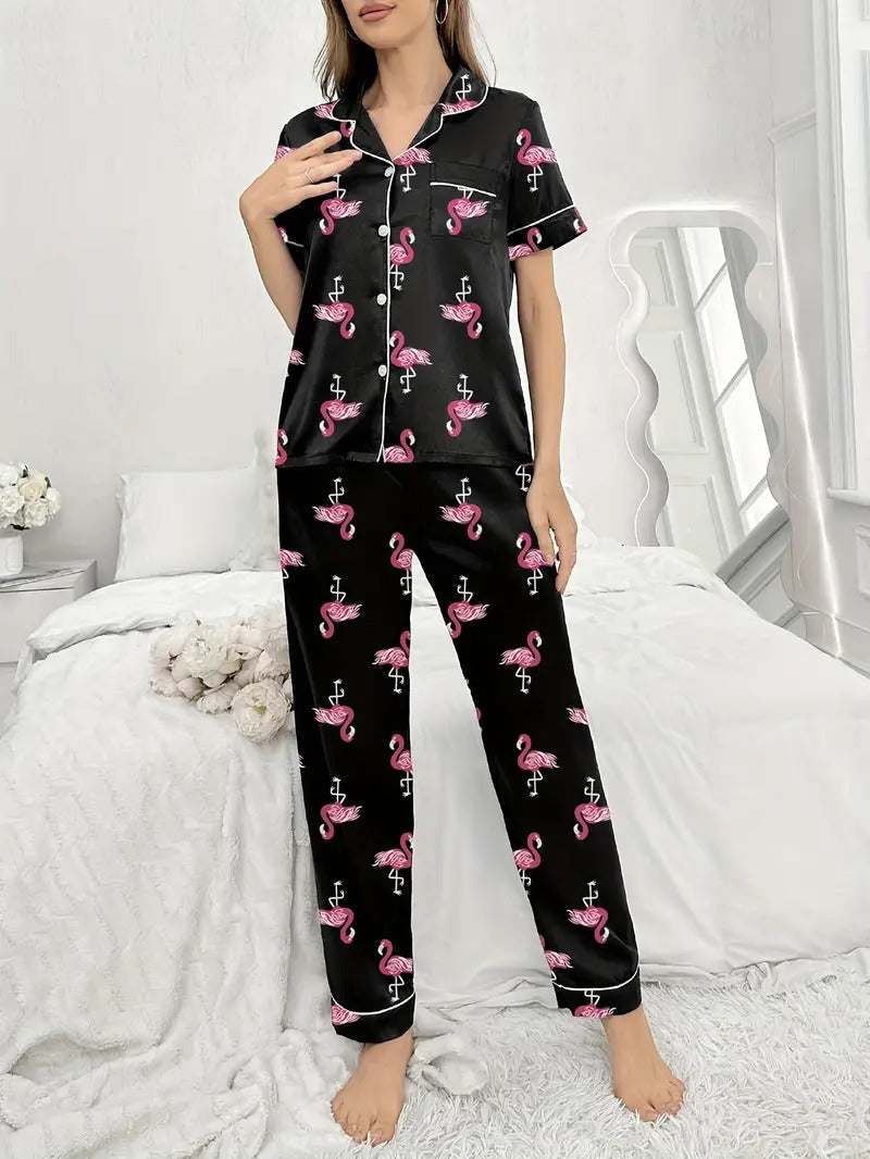 Flamingo Print Night Suit