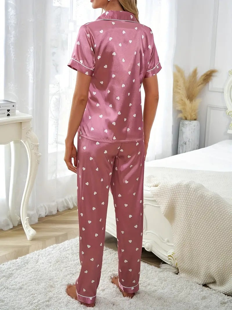 Heart Print Night Suit