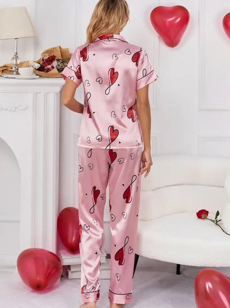 Valentine's Gifts Heart Print Night Suit